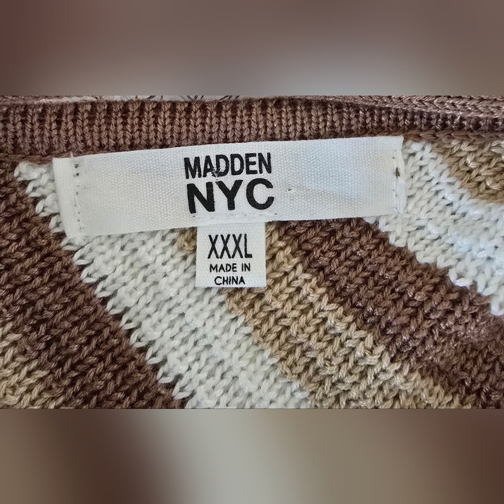 Madden NYC‎ Crochet Knit Top Cropped Womens Size XXXL Retro 70s New With Tags - Picture 8 of 10